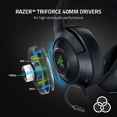 אוזניות גיימינג Razer Kraken X V3 חיבור USB אוזניות גיימינג Razer Kraken X V3 חיבור USB