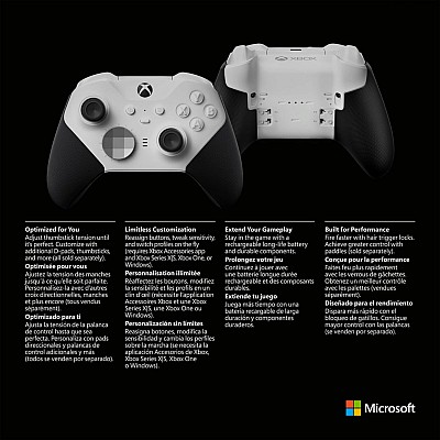 בקר אלחוטי Xbox Elite Wireless Controller Series 2‏ – Core לבן
