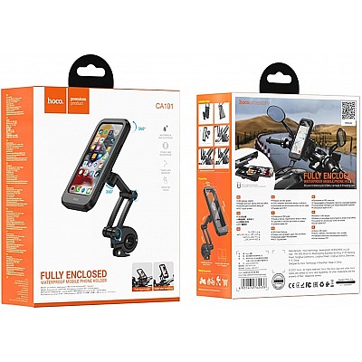 מחזיק לטלפון לאופנוע/אופניים HOCO CA101 Rider – מארז עמיד למים לכידון (שחור) מחזיק לטלפון לאופנוע/אופניים HOCO CA101 Rider – מארז עמיד למים לכידון (שחור)