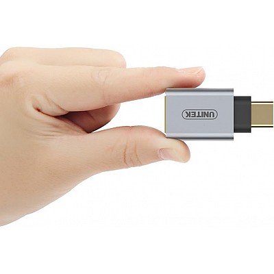 מתאם USB-C ל-USB-A 3.1 – זכר לנקבה (אלומיניום, אפור חלל) דגם Y-A025CGY מבית UNITEK