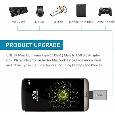מתאם USB-C ל-USB-A 3.1 – זכר לנקבה (אלומיניום, אפור חלל) דגם Y-A025CGY מבית UNITEK