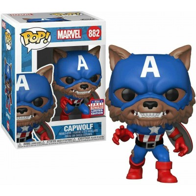 Funko Pop | בובת פופ: Marvel: Year of the Shield - Captain America Capwolf (Funko 2021 Summer Convention Limited Edition) #882