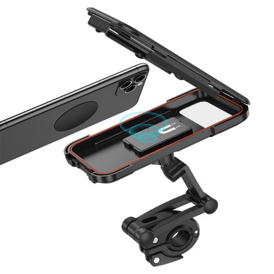 מחזיק לטלפון לאופנוע/אופניים HOCO CA101 Rider – מארז עמיד למים לכידון (שחור) מחזיק לטלפון לאופנוע/אופניים HOCO CA101 Rider – מארז עמיד למים לכידון (שחור)