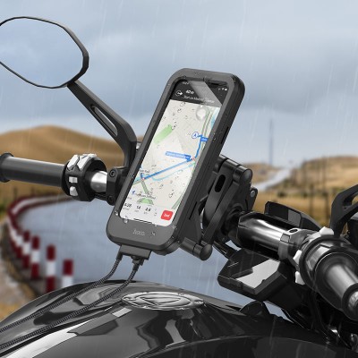 מחזיק לטלפון לאופנוע/אופניים HOCO CA101 Rider – מארז עמיד למים לכידון (שחור) מחזיק לטלפון לאופנוע/אופניים HOCO CA101 Rider – מארז עמיד למים לכידון (שחור)