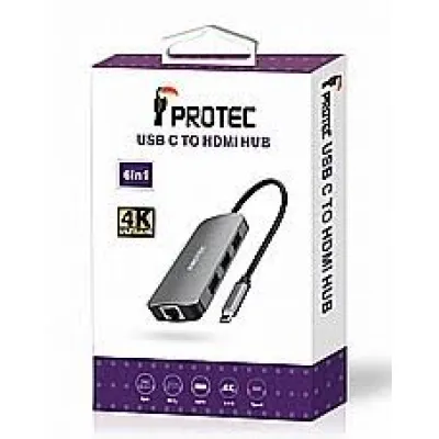Protec | מולטיפורט 6 ב-1 ברזולוציית 4K עם רשת וטעינה דגם - DM 285
