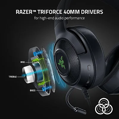 אוזניות גיימינג Razer Kraken X V3 חיבור USB אוזניות גיימינג Razer Kraken X V3 חיבור USB