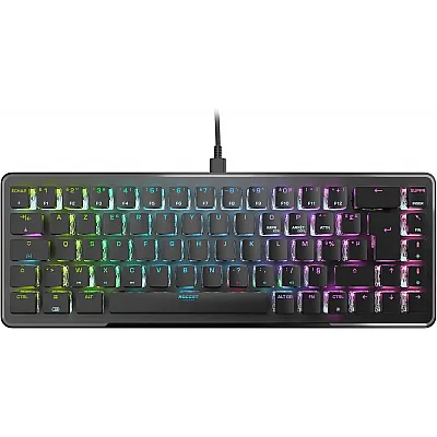 מקלדת גיימינג מכאנית חוטית מוקטנת 60% חברת Roccat דגם Vulcan II Mini מתגים אדומים צבע שחור