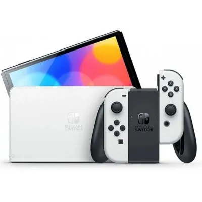 קונסולת משחק Nintendo Switch Oled עם ג’וי-קון לבן אחריות יבואן מקביל לשנה