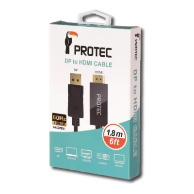 Protec | כבל 4K כניסה DP ל HDMI זכר למסך דגם (DM137)