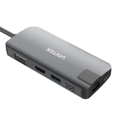 Unitek | מולטיפורט 5 ב-1 Hub USB Typ-C + HDMI + VGA + Gigabit + Power Delivery (Y-DK09016)