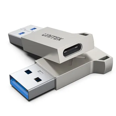 מתאם Unitek USB-A 3.0 ל-USB-C – העברת נתונים וטעינה (סגסוגת אבץ) מתאם Unitek USB-A 3.0 ל-USB-C – העברת נתונים וטעינה (סגסוגת אבץ)